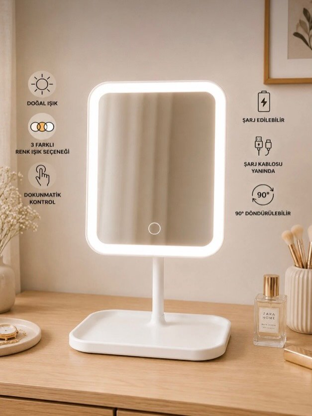 LED ışıklı makyaj aynası